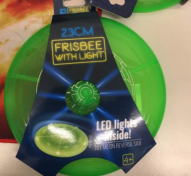 Plastic frisbee with LEDs