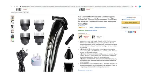 Hair clipper with accessories