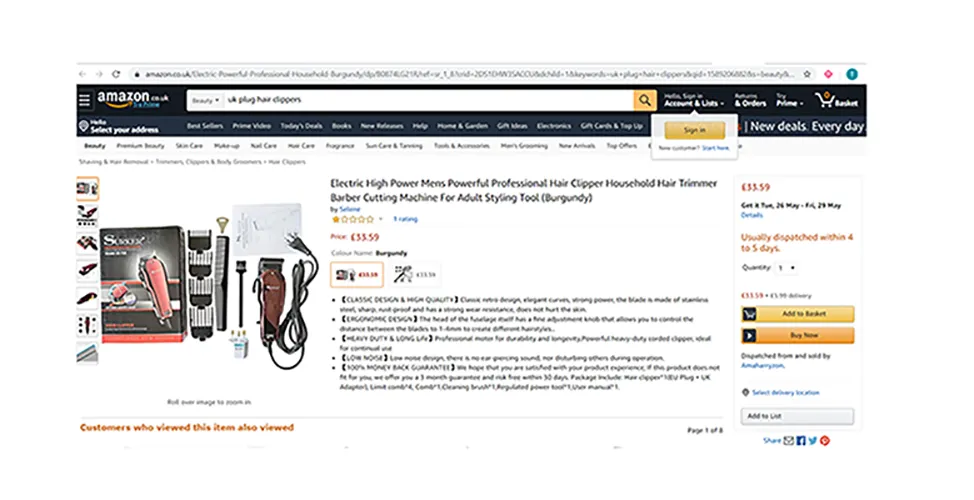 Platform Listing: Hair clipper set