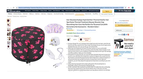 Platform Listing: Hair steamer