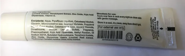 Skin lightening cream