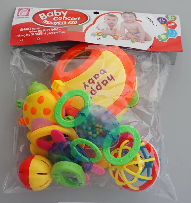 Set of plastic rattles