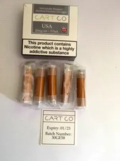 Nicotine containing liquid cartridges