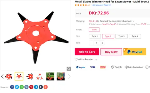 Flail-type cutting attachment for brush cutter