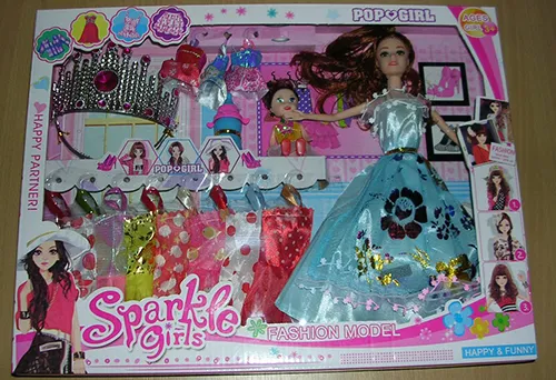 Plastic doll with accessories