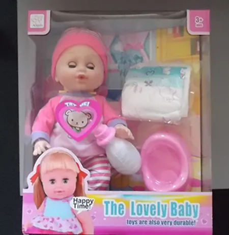 Plastic doll with accessories