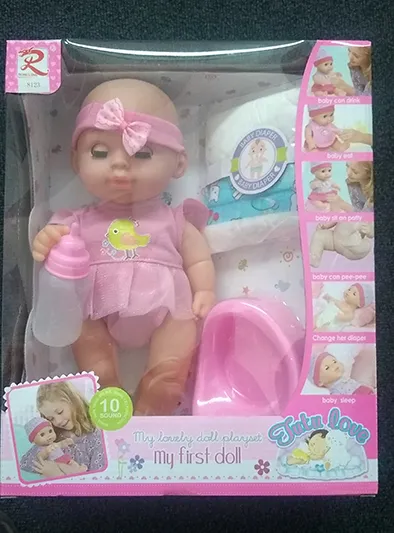 Plastic doll with accessories