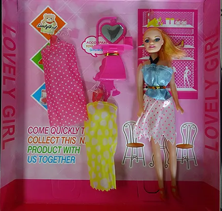 Plastic doll with accessories