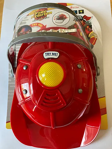 Toy fire fighter helmet