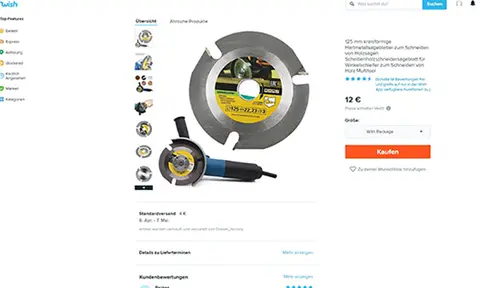 Wood saw blade for angle grinder