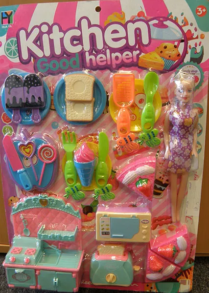 Plastic doll with accessories