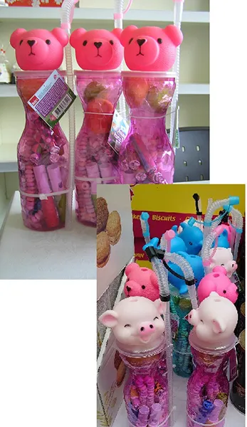 Plastic bottle with sweets