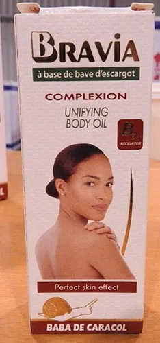 Skin lightening body oil