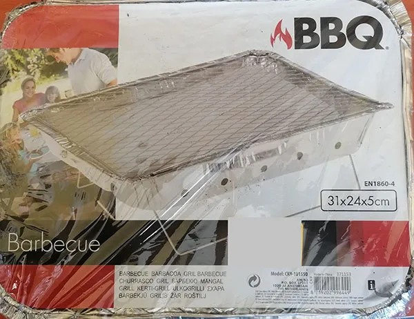 Disposable barbecue grill
