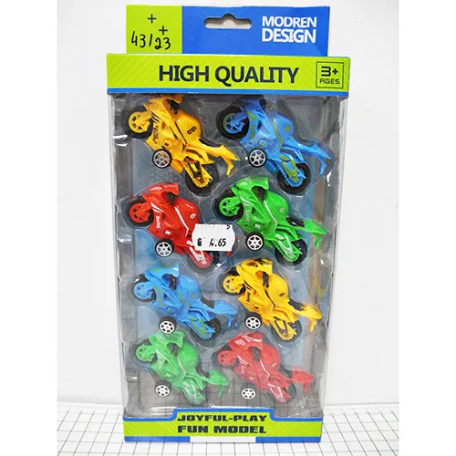 Set of mini toy motorcycles