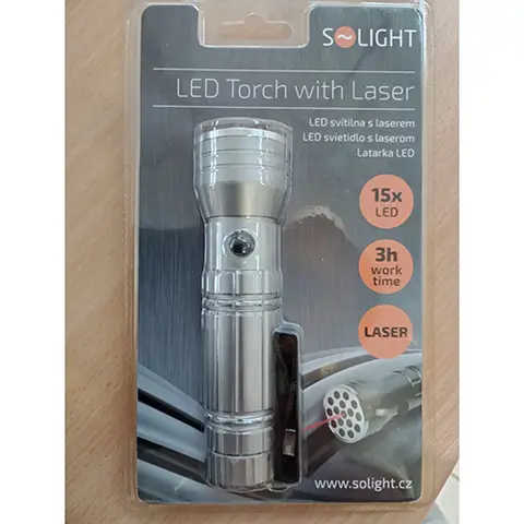 LED torch with laser