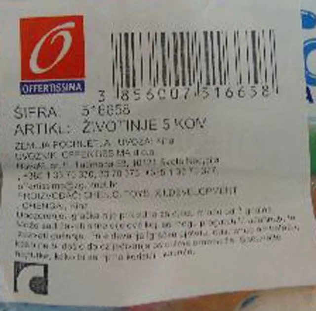 Set of plastic toys