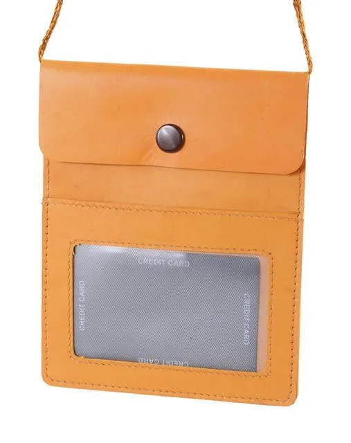Leather neck pouch