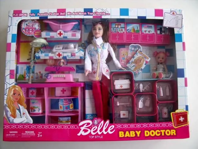 Doll with doctor accessories