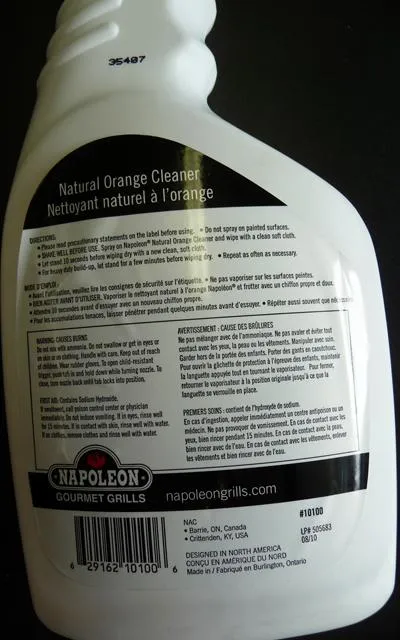 Grill cleaning spray