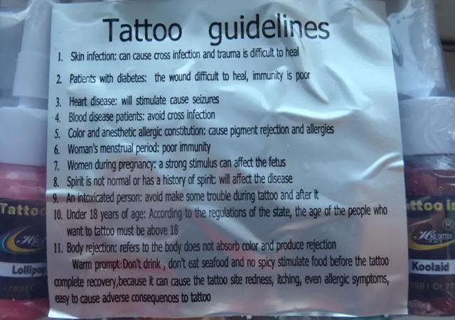Tattoo ink set