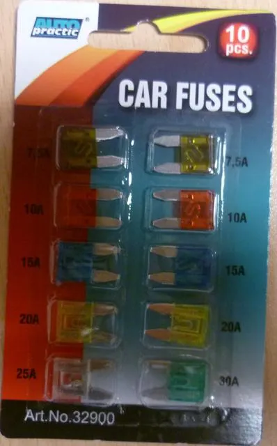 Miniature fuses for motor vehicles
