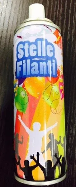 Silly string aerosol spray can