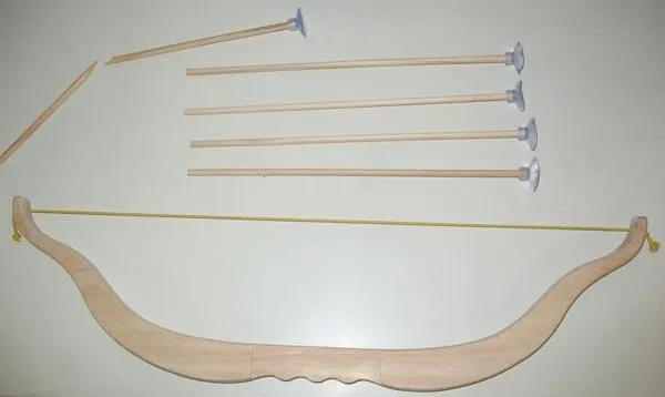 Wooden bow and arrows