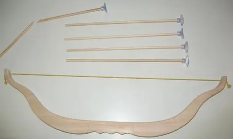 Wooden bow and arrows