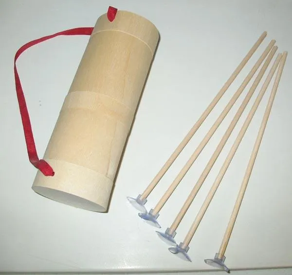 Wooden quiver with arrows