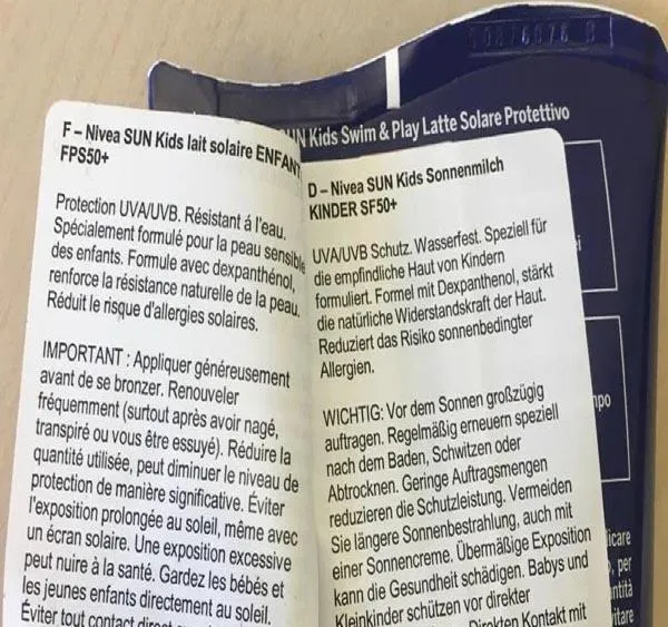 Suncream for children