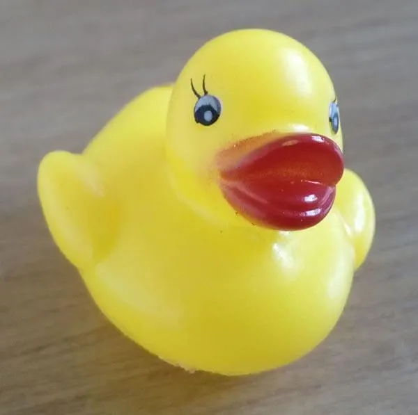 Decorative soap with plastic duck