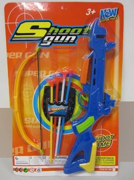 Bow and gun with arrows