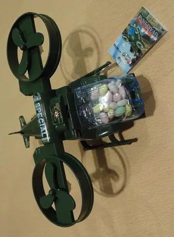 Toy helicopter with sweets