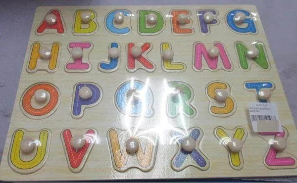 Wooden alphabet game