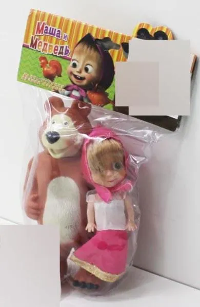 Plastic doll with bear