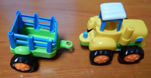 Plastic toy tractor