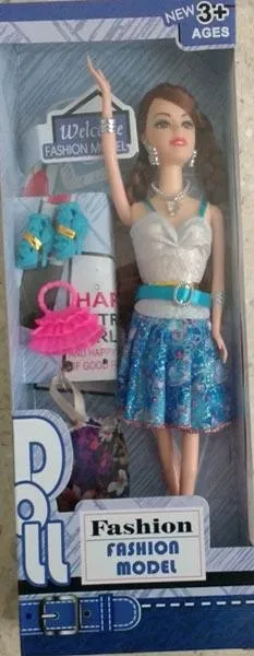 Plastic doll with accessories