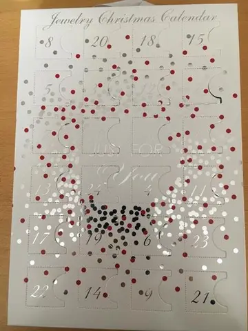 Advent calendar containing jewellery