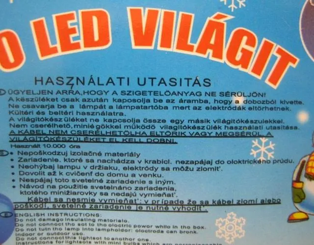 Lighting chain "100 LED VILÁGIT" (100 LED light)
