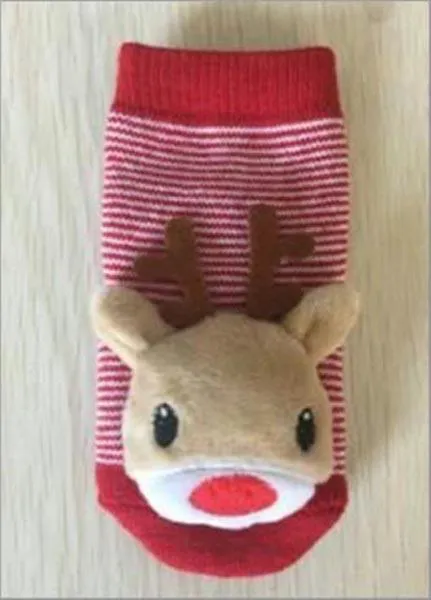 Animal socks with rattle for babies