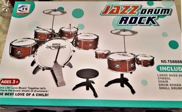 Toy drum set with stool
