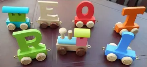 Wooden toy train