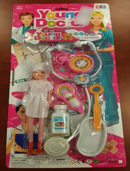 Plastic doll with accessories