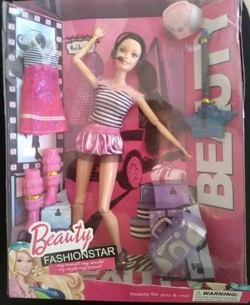 Plastic doll with accessories