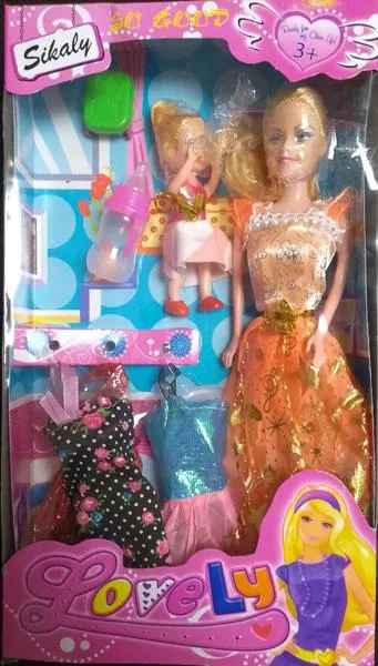 Plastic dolls with accessories