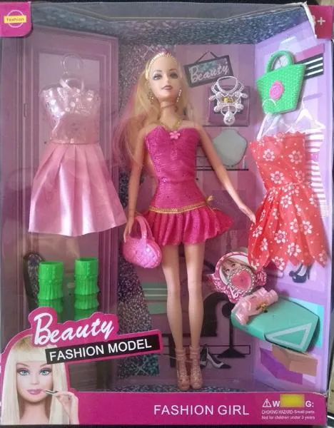 Plastic doll with accessories