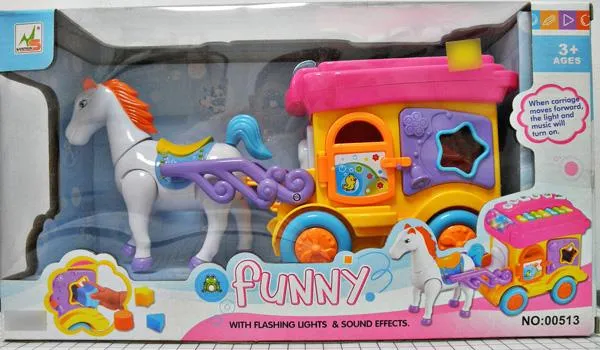 Plastic horse & carriage