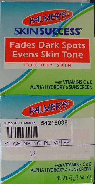 Skin-lightening cream 1)Palmer’s Skin Success E