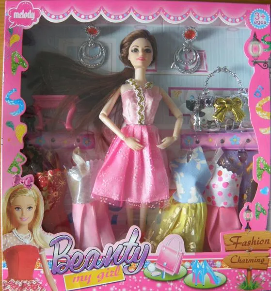 Plastic doll with accessories